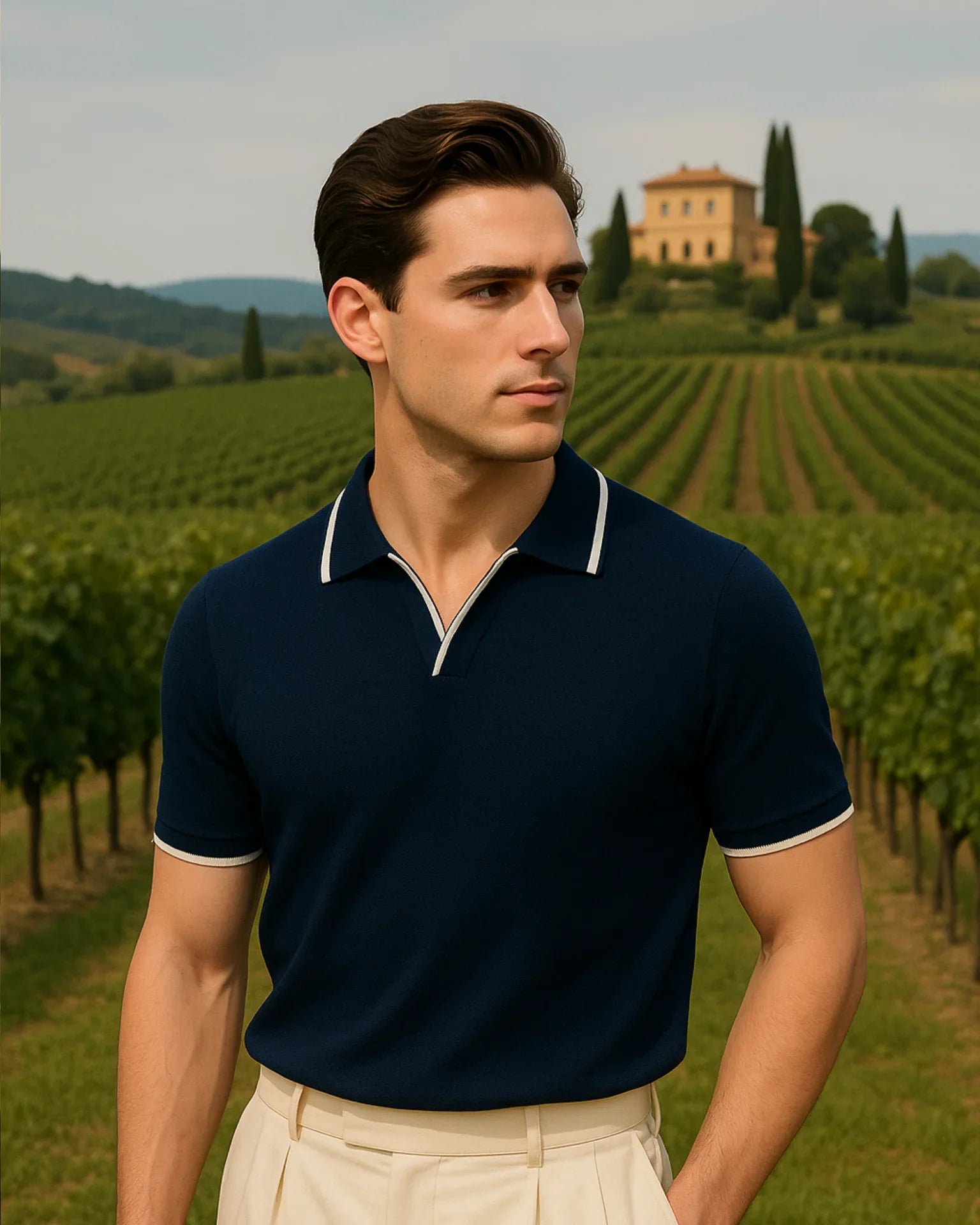 T-shirt Davide Polo - Czarny