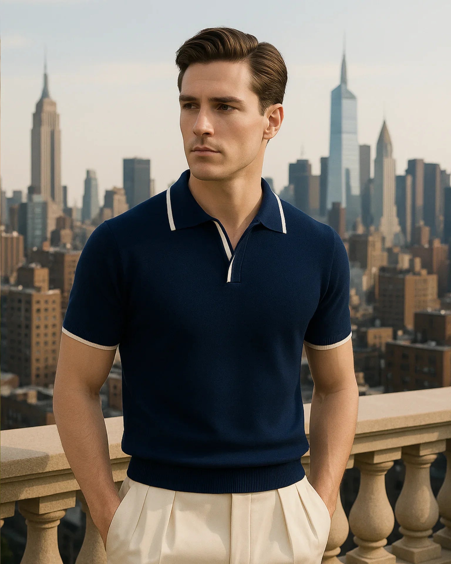 T-shirt Davide Polo - Czarny